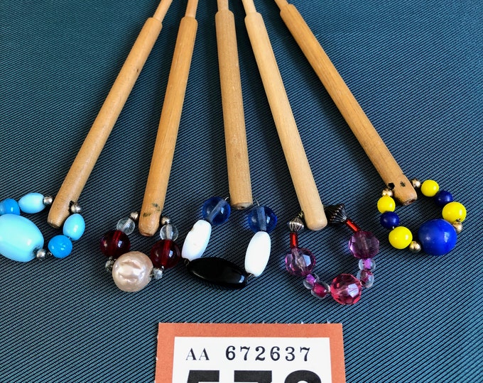wooden lacemaking bobbins
