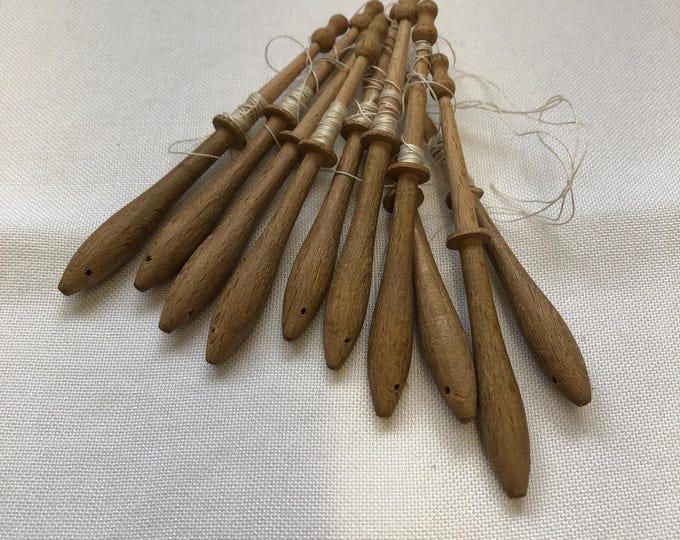 Wooden vintage lacemaking bobbins x 10