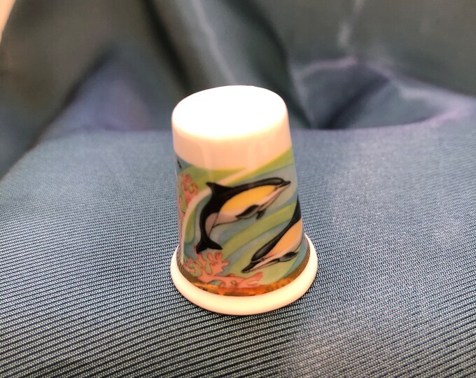 Vintage Thimble - Dolphins