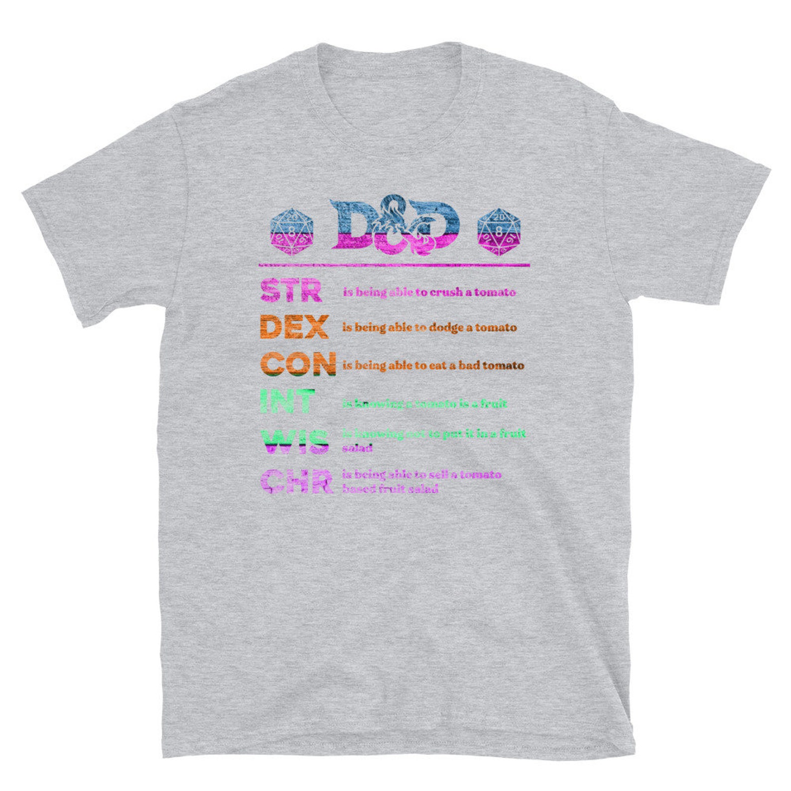 Dnd Shirt- Str, Dex, Con, Int, Wis, Chr- Definition Shirt- Great Dm ...