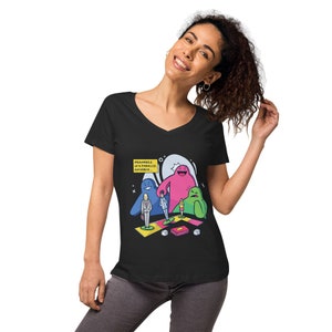 Meanwhile in a parallel Universe Funny Meeple Fitted Woman&#39;s Tee- Geek on Fleek- Home of the nerds