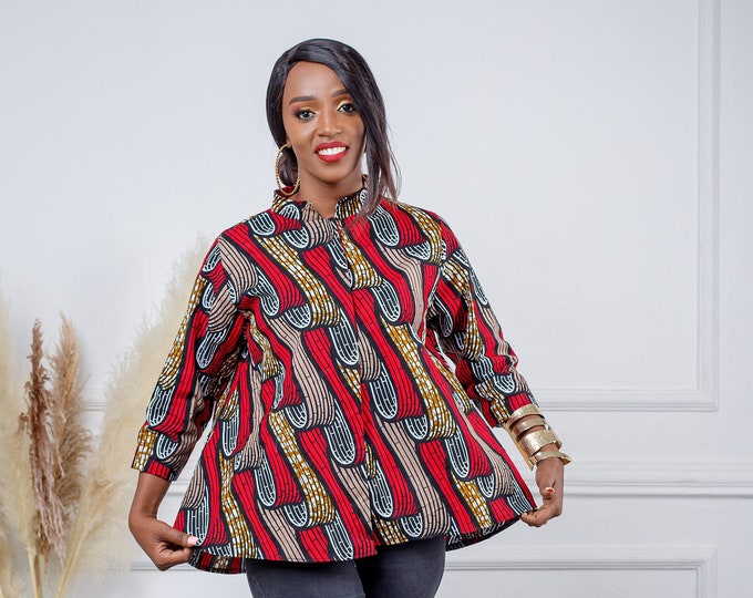 African Print tops, African Print blouse, plus size blouses, african shirts for women, african top, african clothing for women plus size