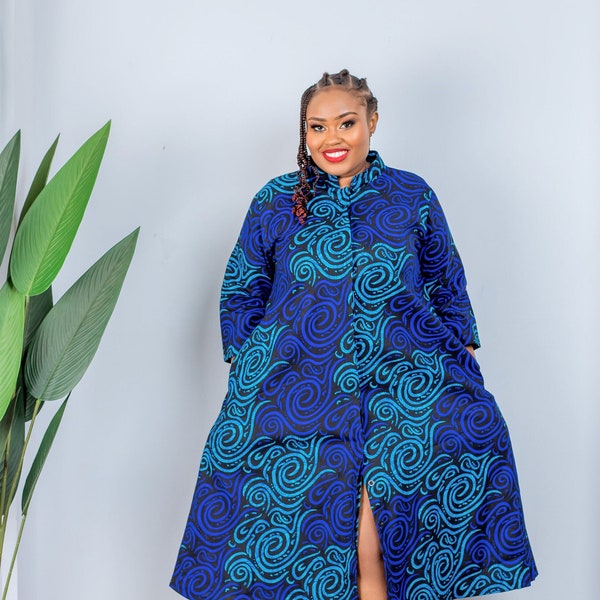 Vêtements africains pour femmes grande taille, robe imprimée africaine, robe africaine, robe chemise Afrique, robe Ankara, robe chemisier, robe avec poches