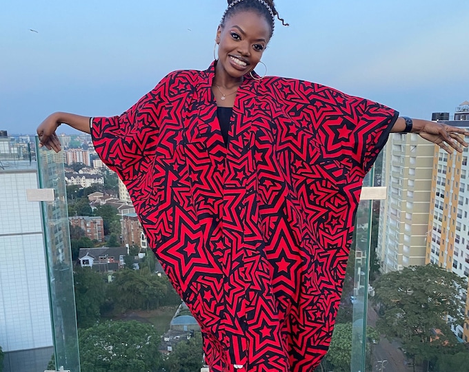 African Print Kimono Duster for Women | Long Ankara Oversized Kimono | Full Length Robe Mudcloth | Plus Size Duster for Women