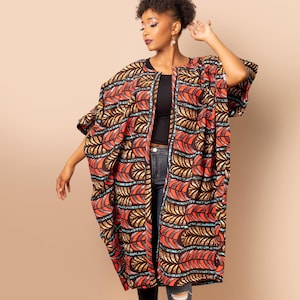 African Print Kimono,  Multicolor Ankara Kimono, Oversized Kimono