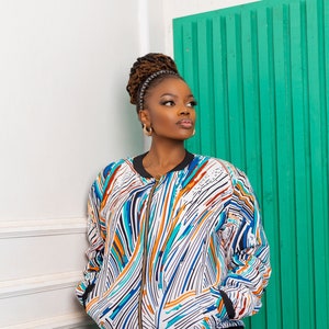 African Print Bomber Jacket I African Bomber Jacket I African JacketI Festival Jacket, African clothing, Gift