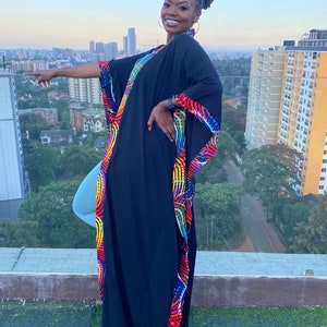 African-Inspired Long Kimono l Duster l Robe - F
