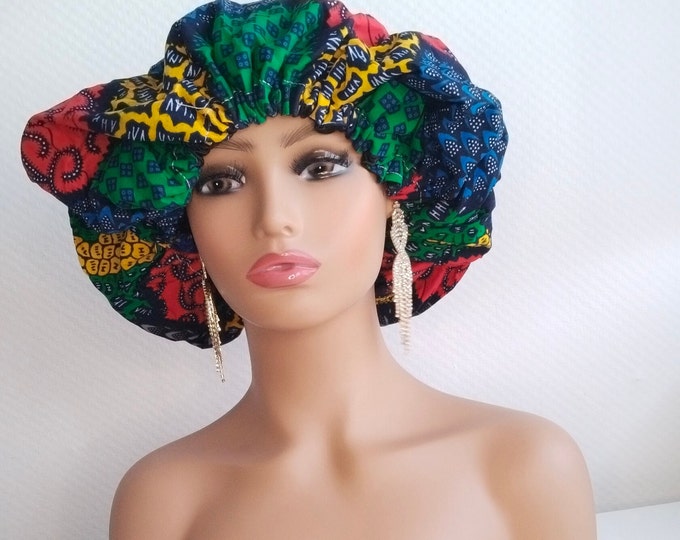 Ankara Satin Lined Bonnets I Satin lined Bonnets  | Sleep Bonnets