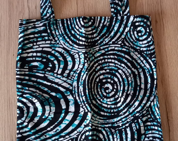 African Print Tote Bag, Ankara Cotton Totes -Lined and with Inside Pocket