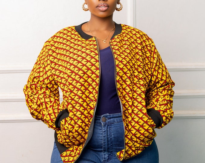 African Print Jacket I Bomber Jacket I African Jacket I Colorful Jacket I Festival Jacket , Gift, Plus Size
