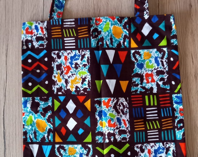 African Print Tote Bag, Ankara Cotton Totes -Lined and with Inside Pocket