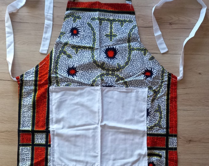 African Print Apron with Pocket/Kitchen /Clothing Proctection Colorful