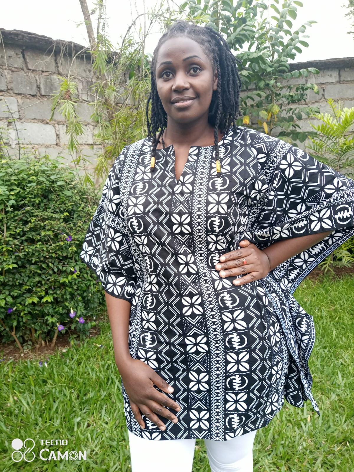 African Print Kaftan for Women Plus Size Oversized Ankara Kimono  Oversized Kaftan Tunic- Monochrome Print