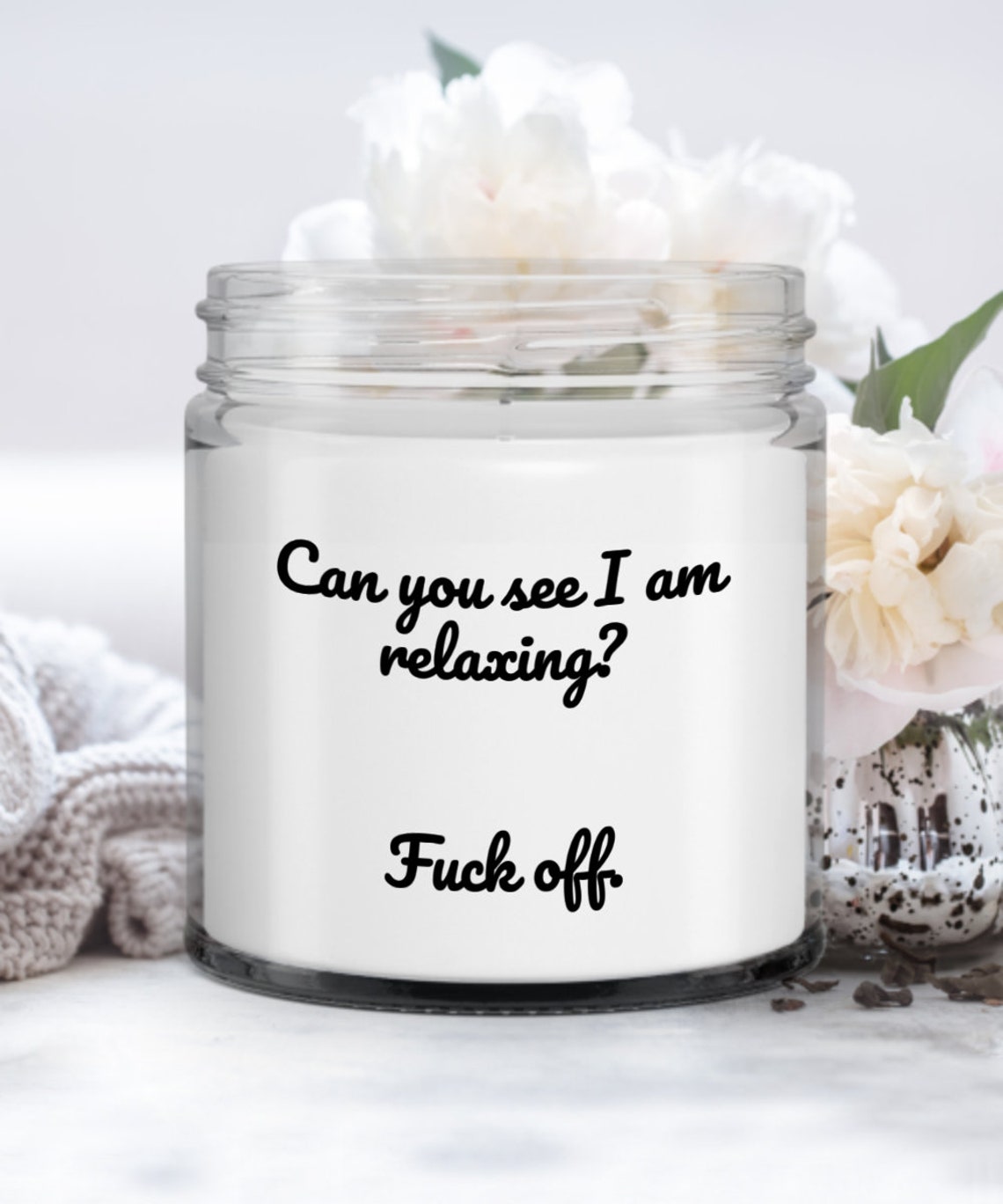 Lustige Kerze mit Spruch rude Spruch relax go away Etsy
