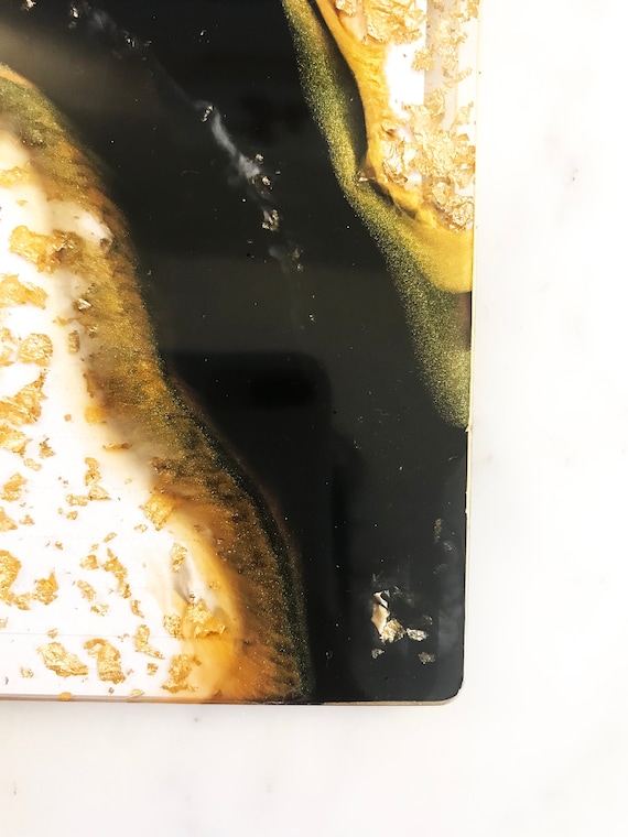 Resin Gold flake Notebook with black color dye