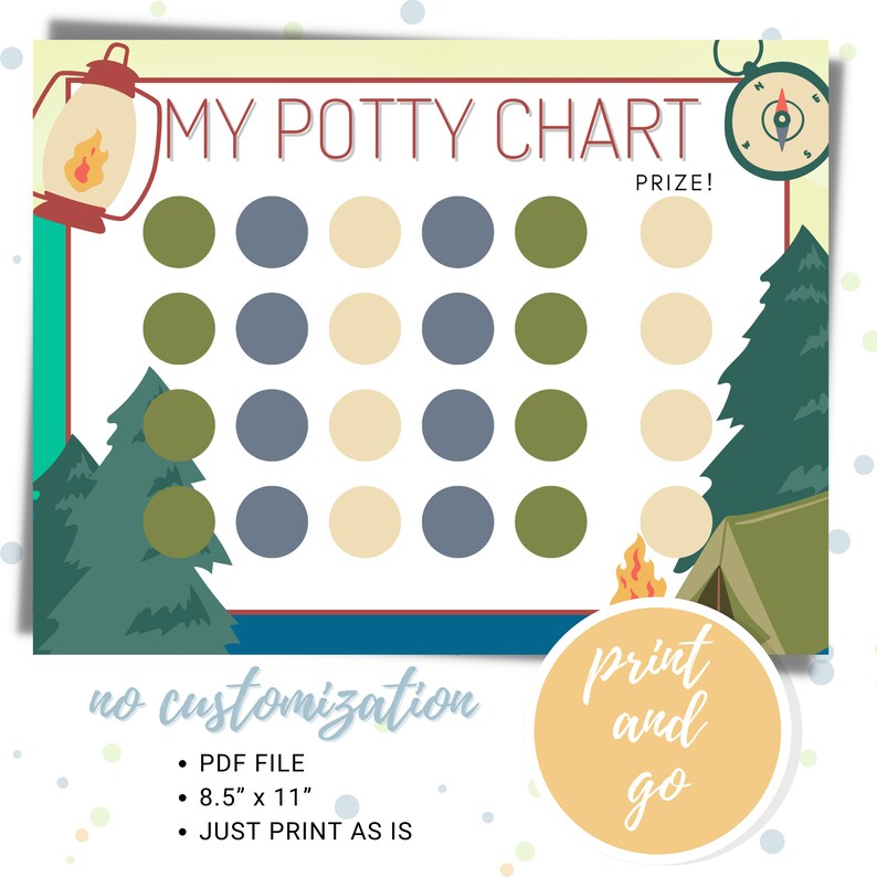 Printable Potty Chart, Potty Training Chart, Potty Reward Chart, Potty ...