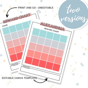 Kids Reward Chart, Printable Reward Chart for Kids, Sticker Chart, Toddler Reward Chart