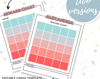 Kids Reward Chart, Printable Reward Chart for Kids, Sticker Chart, Toddler Reward Chart