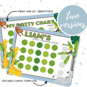 Printable Potty Chart, Potty Training Chart, Potty Reward Chart, Potty Sticker Chart