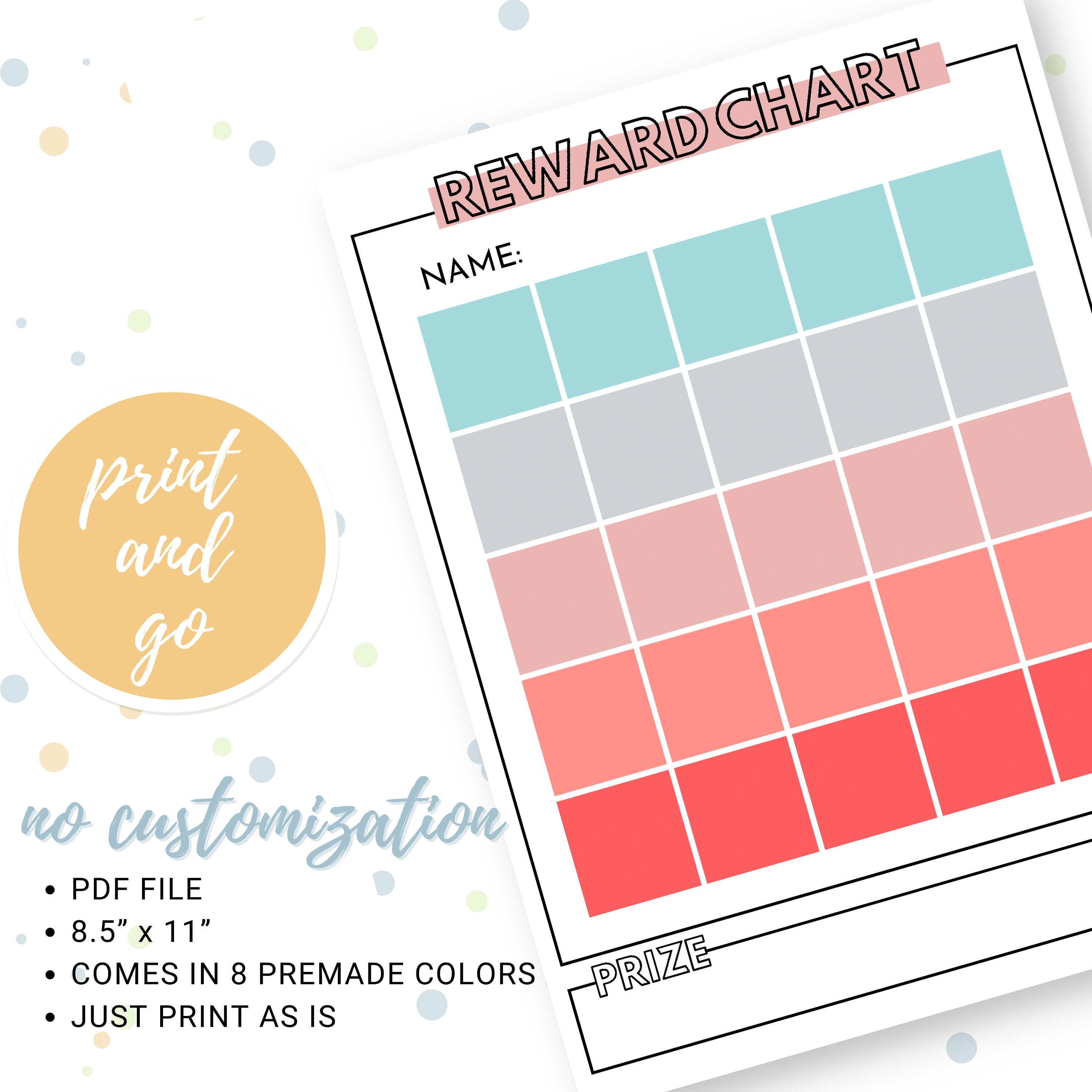 Kids Reward Chart Printable Reward Chart for Kids Sticker Chart