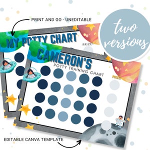Printable Potty Chart, Potty Training Chart, Potty Reward Chart, Potty Sticker Chart