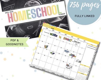 2025-26 Digital Homeschool Planner - Digital Download, Organization, Manager