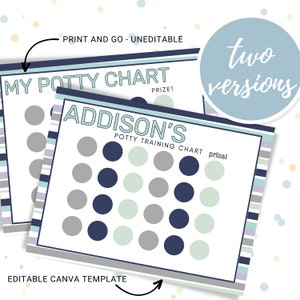 Printable Potty Chart, Potty Training Chart, Potty Reward Chart, Potty Sticker Chart