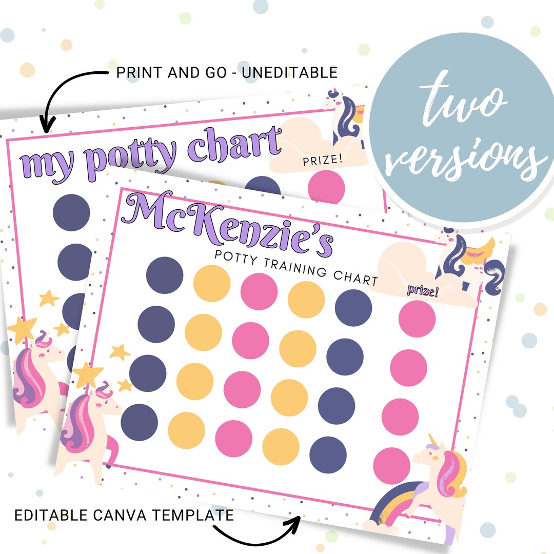 Printable Potty Chart Potty Training Chart Potty Reward Chart Potty