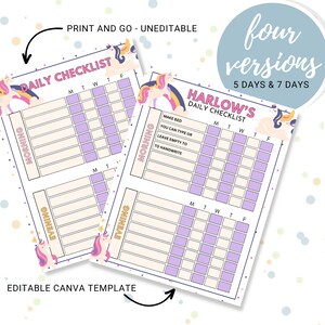 Daily Checklist for Kids, Printable Routine Chart, Child’s Responsibility Chart, Sticker Chart, Instant Download PDF