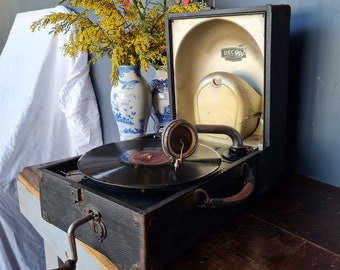 Vintage Decca Portable Gramophone Circa 1920's - 30's