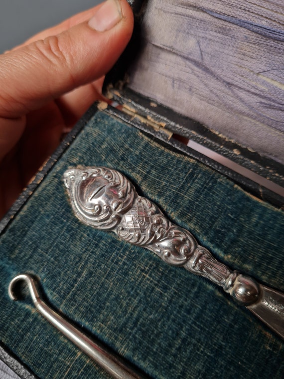 Antique Edwardian Shoe Horn & Button Hook With St… - image 2