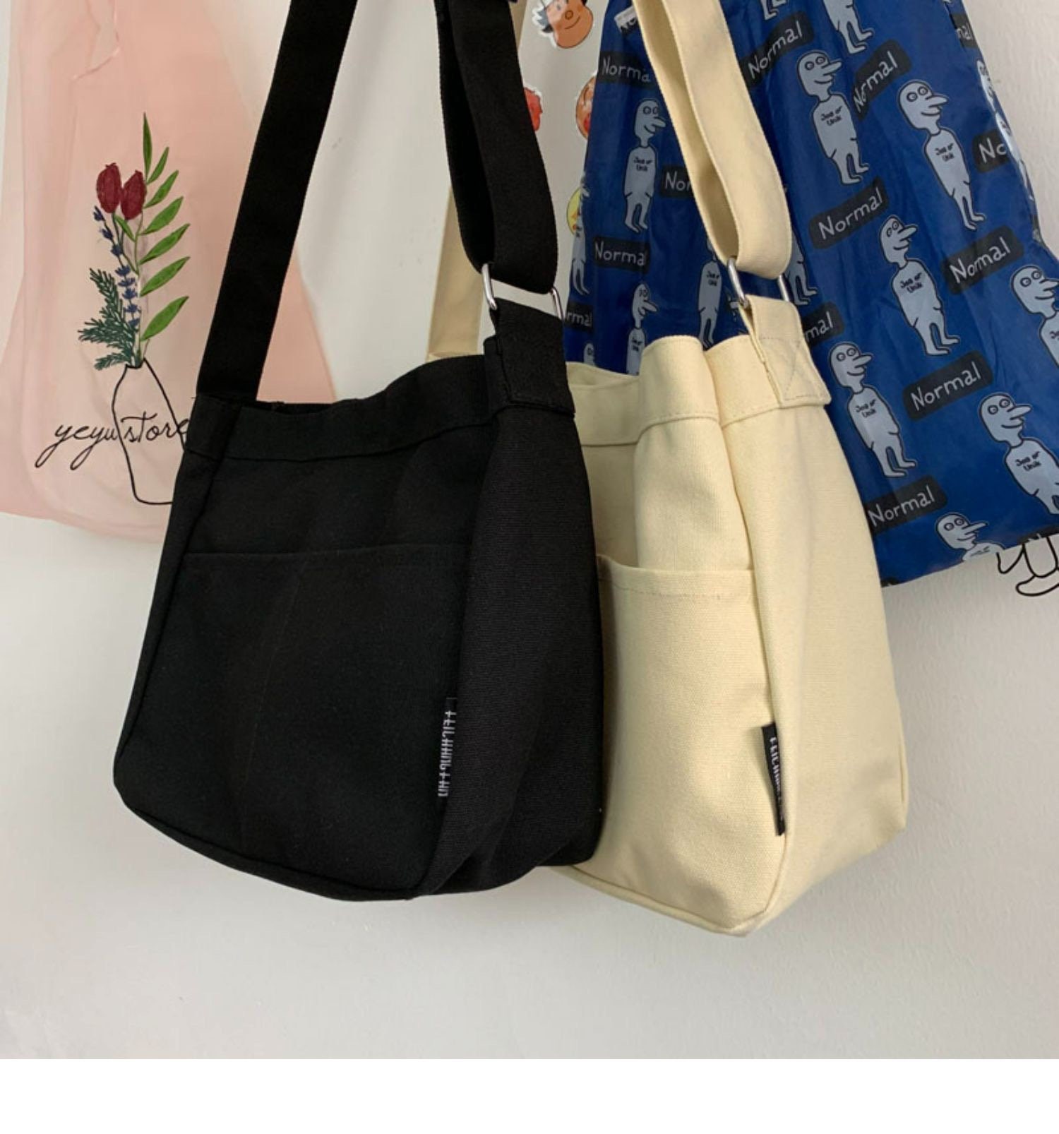 Crossbody Canvas Cotton Bagscanvas Tote Bagcorduroy Shoulder Etsy