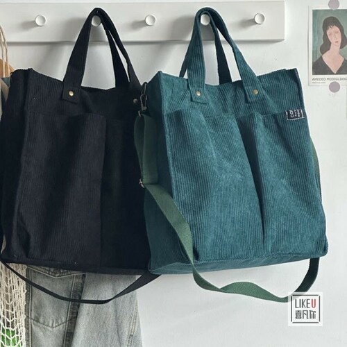 Happylemonade Canvas Shoulder Bag Women Vintage Shopping Bags - Etsy