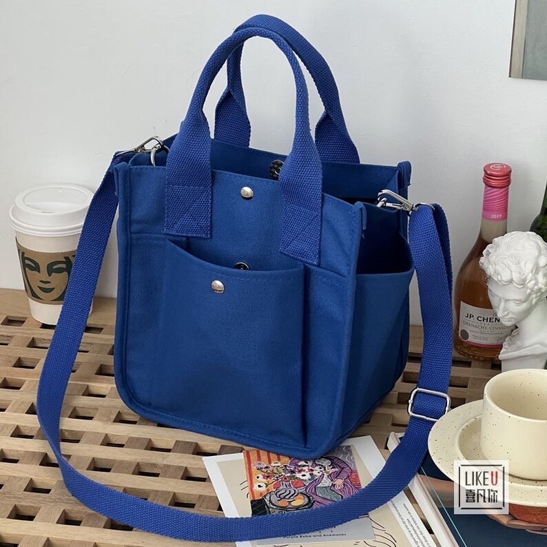 Canvas Shoulder Bagcrossbody Canvas Cotton Bagscanvas Tote Etsy