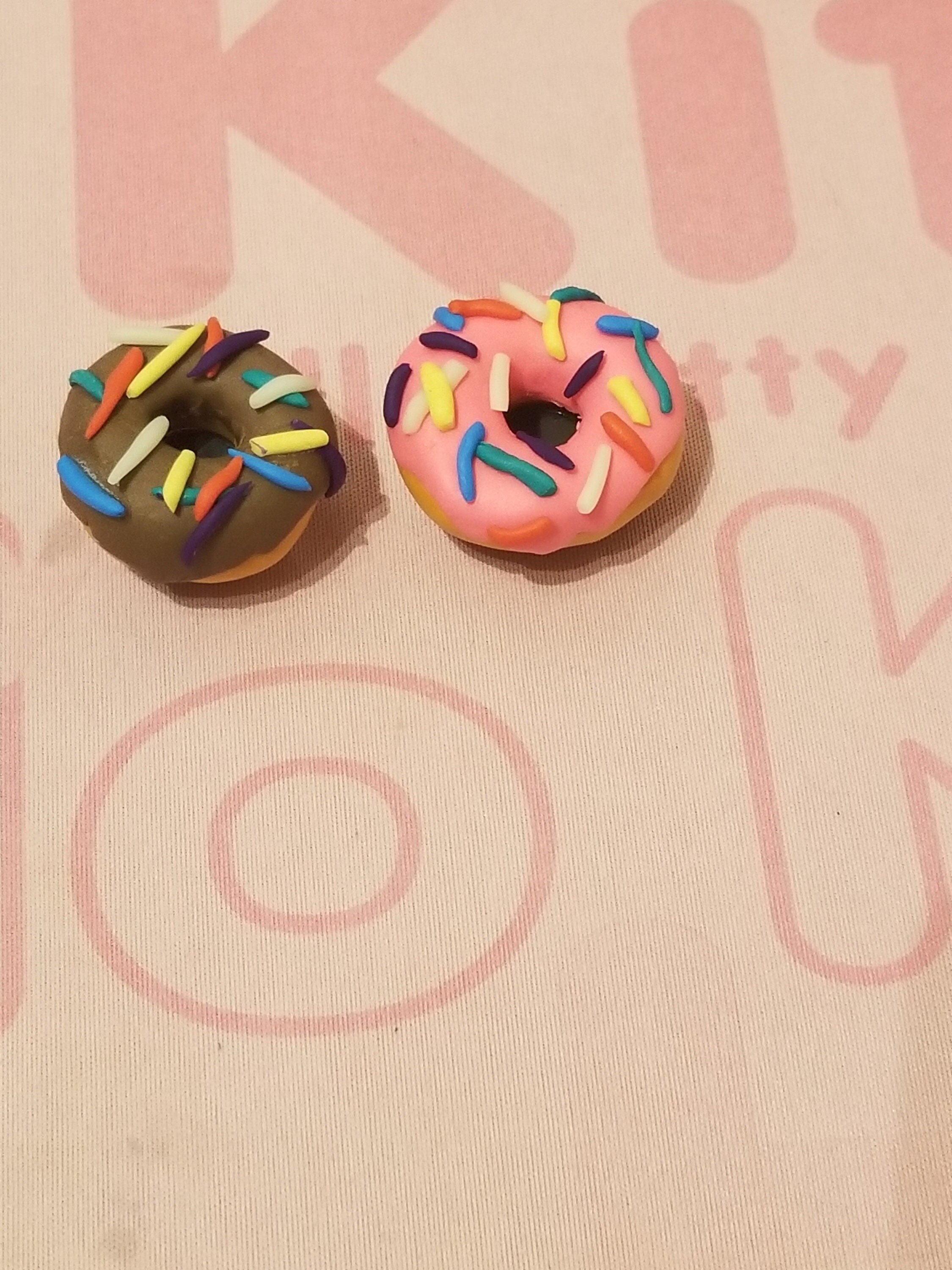 Donut Pink or Chocolate with Sprinkles Hand Sculpted Etsy
