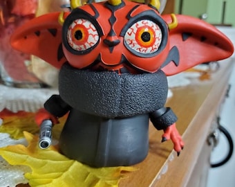 Darth Maul Grogu: Hand-Painted 3D Resin Figurine