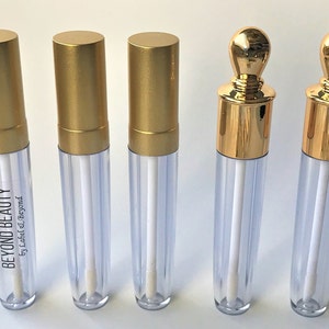 5ml Empty Lipgloss Wand Tube / Gold Lip Gloss Bottle / Lipgloss Container / Round Lip Gloss Wand / Wholesale Lipgloss Tube / Lipgloss Supply