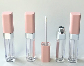 10 pack Empty Lipgloss Tube/ Square Lip gloss bottle/ Pink Lipgloss Wand/ Lipgloss Packaging/ Bulk Lipgloss Tube/Wholesale lipgloss business