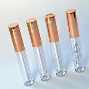 Empty Lipgloss Bottle 4.5ml / Gold Lip Gloss Tube/ Lip Gloss Container / Lip Gloss Wand Tube / Clear Lipgloss Bottle / Lipgloss Supply