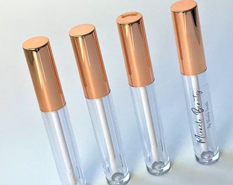 Empty Lipgloss Bottle 4.5ml / Gold Lip Gloss Tube/ Lip Gloss Container / Lip Gloss Wand Tube / Clear Lipgloss Bottle / Lipgloss Supply