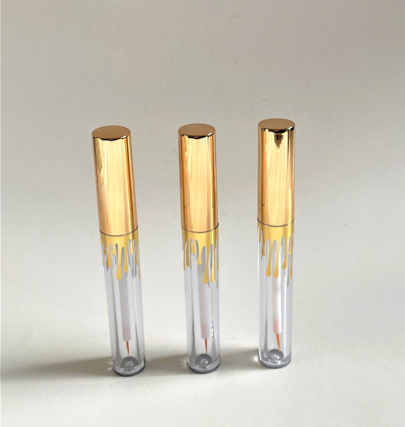 Empty 4ml Gold Drip Eyelash Serum Tube, Eyelash Serum Bottle, Eyelash