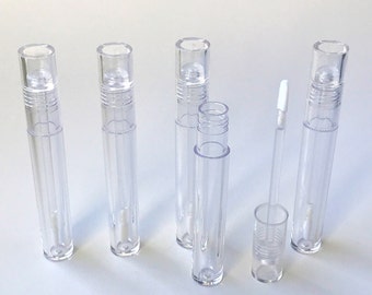 5ml Clear Empty Lipgloss Tube, Empty Lipgloss Bottle Wand, Clear Lipgloss Wand Container, Bulk Wholesale Lipgloss