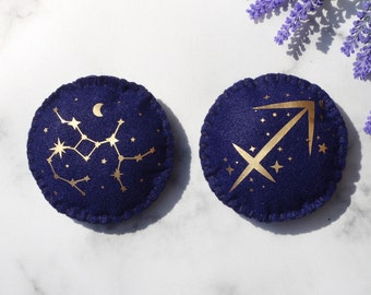 Sagittarius Star Sign Cat Toy, Zodiac Handmade Gift for Cats, Vegan Navy Blue Felt, Catnip Constellation Present