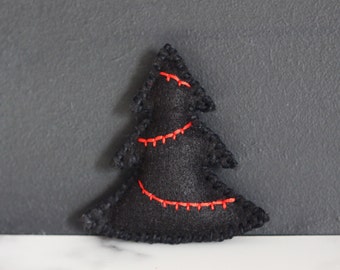 Black Christmas Tree Catnip Toy, Xmas Gift For Cat Lover, Vegan Cat Toy Present, Spooky Creepy Weird