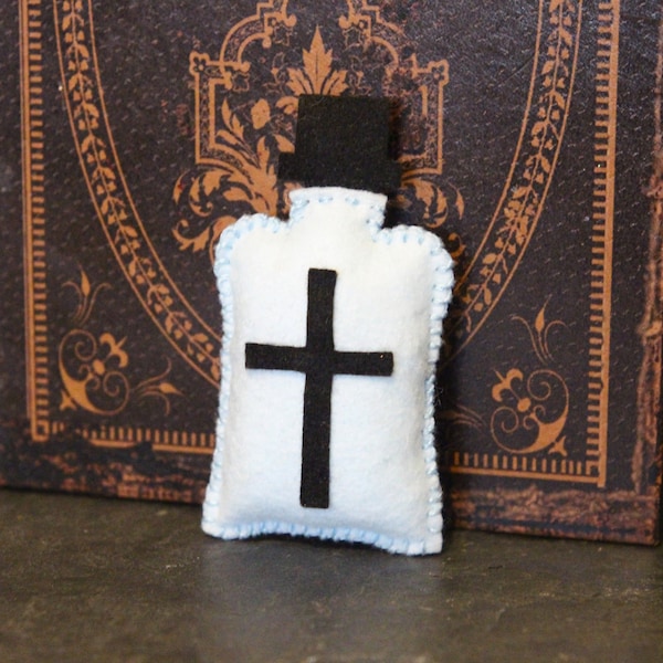 Holy Water Catnip Cat Toy, Handmade & Vegan Cat Toy, Vampire Slaying Toy, Pale Blue, Gift for Cat Lovers