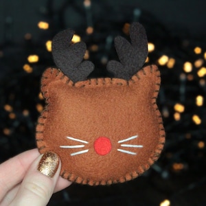 Jouet de Noël renne avec herbe à chat, cadeau de Noël pour amoureux des chats, jouet végétalien pour chaton pour animaux de compagnie