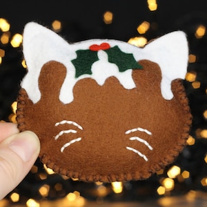 Pudding de Noël avec herbe à chat, cadeau de Noël pour les amoureux des chats, cadeau végétalien pour chat