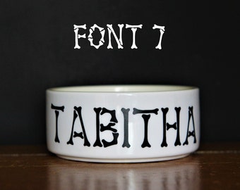 Skeleton Bone Personalised Pet Bowls, Eco Vinyl Cat & Dog Bowls, Alternative Halloween Goth, PVC Free, 3 Sizes Available