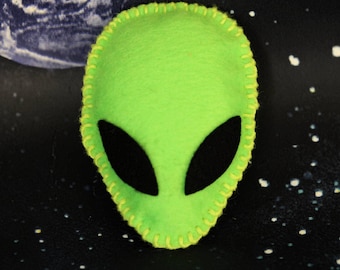Alien Head Catnip Cat Toy, Green Cat Toy, Galaxy Space Cat Toy, Handmade & Vegan