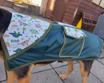 Raincoat for Dogs, Waterproof Raincoat, Pet Raincoat, Pet Coat, Green Dog Coat, Coat for Dogs, Dino Coat, Dog Coat with Pockets, Dog Coat